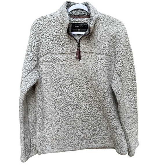 True Grit Sherpa Jacket Frosty Tipped Oversized Pullover Fall Outdoor‎ Size XS - Picture 1 of 4
